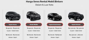 harga sewa mobil